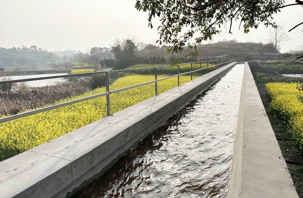 不誤農(nóng)時助春耕——都江堰灌區(qū)“十四五”續(xù)建配套與現(xiàn)代化改造工程施工第六標段各渠道順利通水